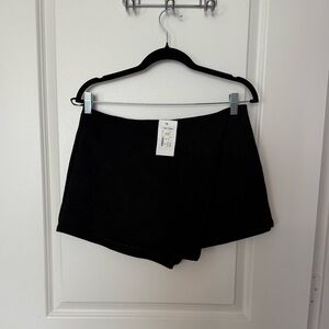 Black suede skort